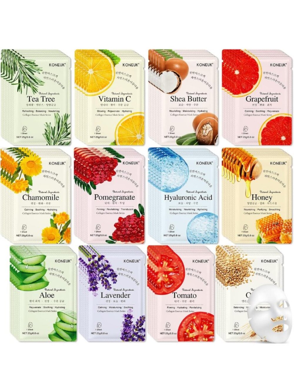 84 Pack Collagen Face Masks Skincare for Women, Hydrating & Moisturizing